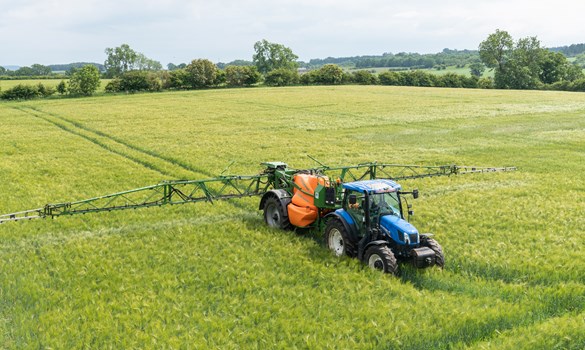 a tractor in a field